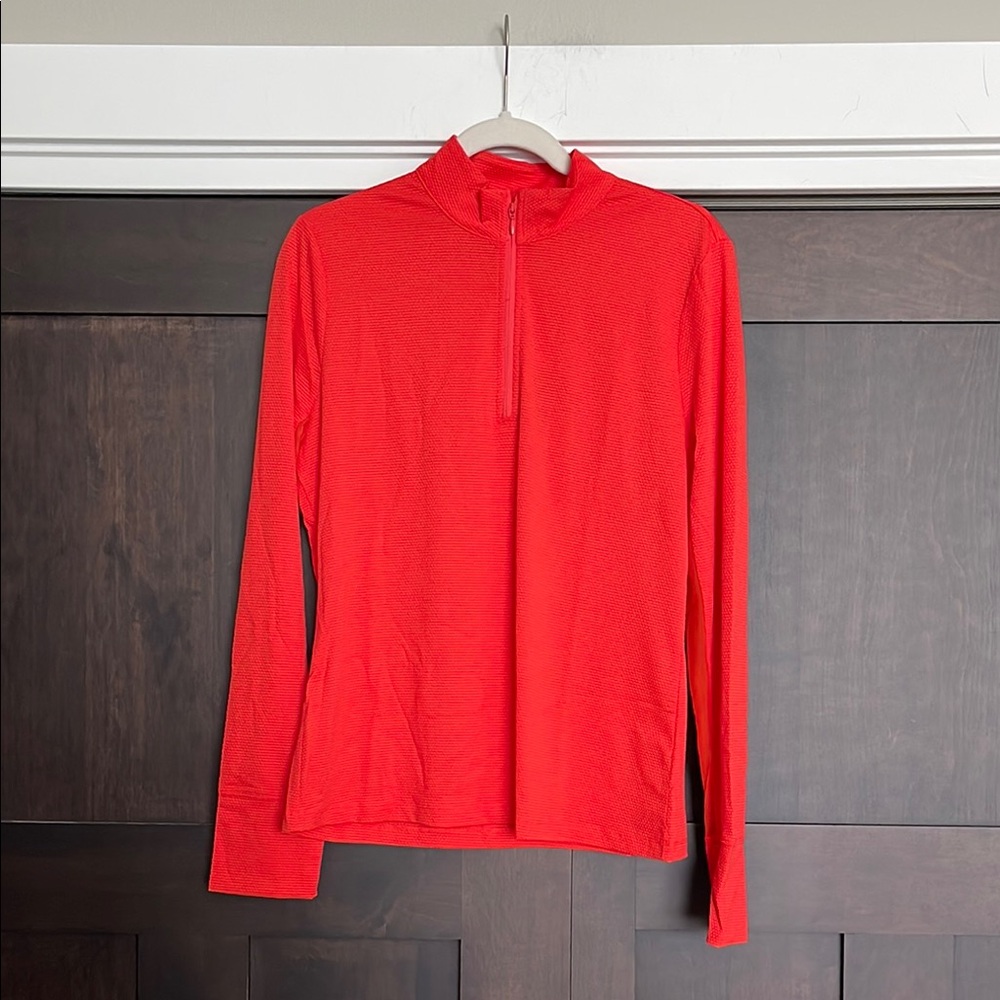 Tommy Bahama Active Women’s Red Orange Long Sleeve Quarter Zip Pullover Large